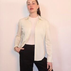 Calvin Klein Butter Yellow Button Down Top